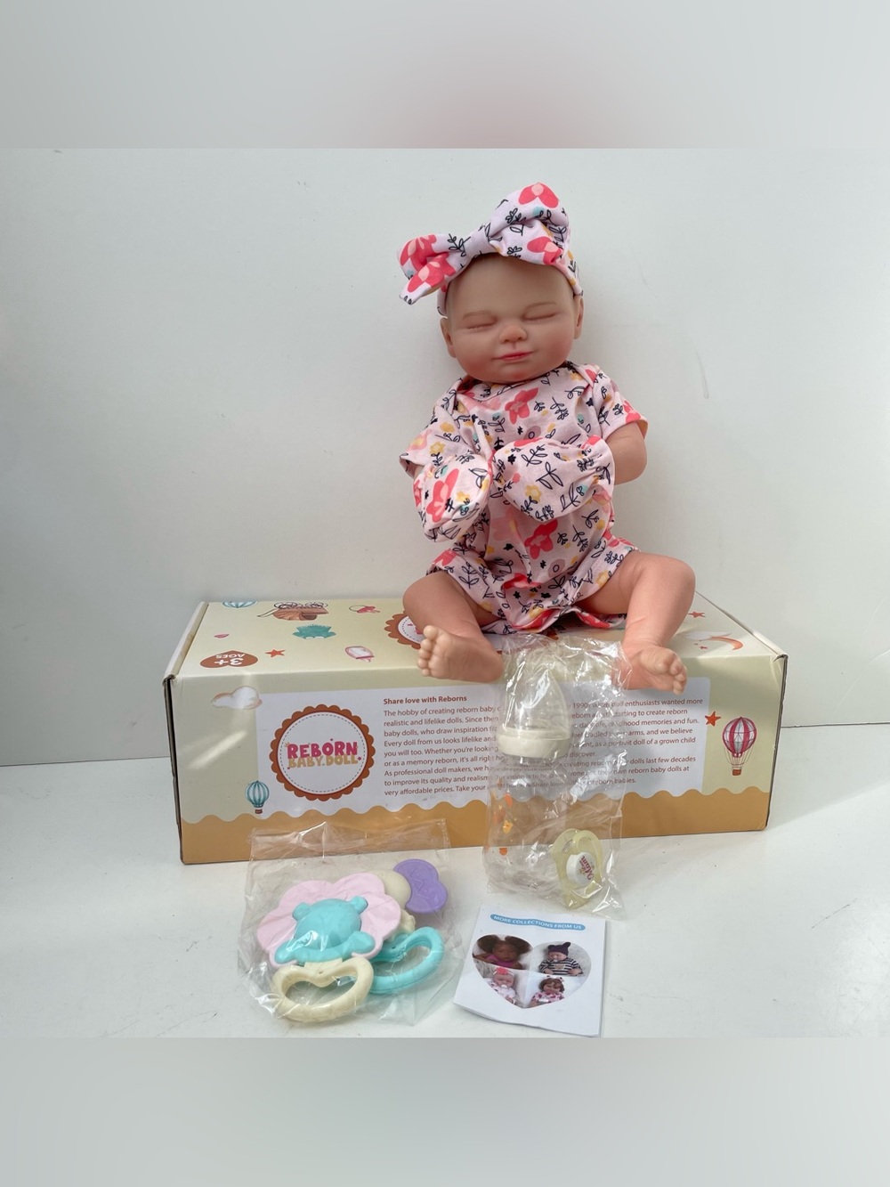 BABESIDE Skylar 17" Reborn Baby Doll with Box & Accessories Sleeping Newborn